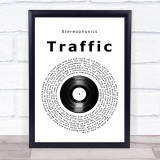 Stereophonics Traffic Vinyl Record Song Lyric Print