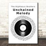 The Righteous Brothers Unchained Melody Vinyl Record Song Lyric Print