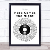 Them Here Comes the Night Vinyl Record Song Lyric Print