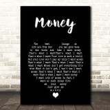 The Flying Lizards Money Black Heart Song Lyric Print