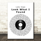 Lady Gaga Look What I Found Vinyl Record Song Lyric Wall Art Print