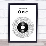 Metallica One Vinyl Record Song Lyric Wall Art Print
