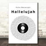 Rufus Wainwright Hallelujah Vinyl Record Song Lyric Wall Art Print