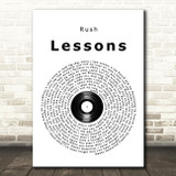 Rush Lessons Vinyl Record Song Lyric Wall Art Print