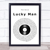 The Verve Lucky Man Vinyl Record Song Lyric Wall Art Print