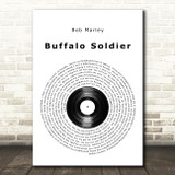 Bob Marley Buffalo Soldier Vinyl Record Song Lyric Wall Art Print