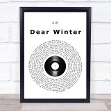 AJR Dear Winter Vinyl Record Song Lyric Wall Art Print