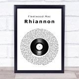 Fleetwood Mac Rhiannon Vinyl Record Song Lyric Wall Art Print
