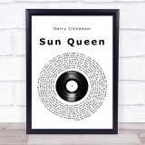 Gerry Cinnamon Sun Queen Vinyl Record Song Lyric Wall Art Print