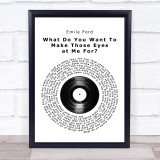 Emile Ford What Do You Want To Make Those Eyes at Me For Vinyl Record Song Lyric Quote Music Print