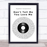 Engelbert Humperdinck Don't Tell Me You Love Me Vinyl Record Song Lyric Quote Music Print