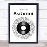 Paolo Nutini Autumn Vinyl Record Song Lyric Quote Music Print