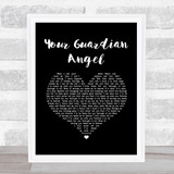 The Red Jumpsuit Apparatus Your Guardian Angel Black Heart Song Lyric Print