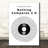 Sinead O'Connor Nothing Compares 2 U Vinyl Record Song Lyric Quote Music Print
