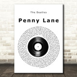 The Beatles Penny Lane Vinyl Record Song Lyric Quote Music Print