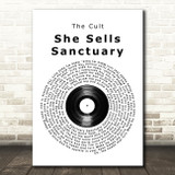 The Cult She Sells Sanctuary Vinyl Record Song Lyric Quote Music Print