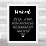 The Shires Naked Black Heart Song Lyric Print