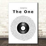 Kodaline The One Vinyl Record Song Lyric Quote Print