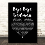 The Stone Roses Bye Bye Badman Black Heart Song Lyric Print