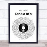 Van Halen Dreams Vinyl Record Song Lyric Quote Print
