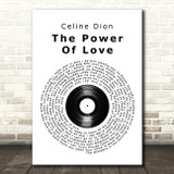 Celine Dion The Power Of Love Vinyl Record Song Lyric Quote Print