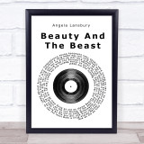 Angela Lansbury Beauty And The Beast Vinyl Record Song Lyric Quote Print