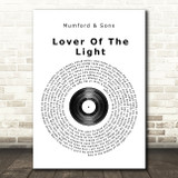 Mumford & Sons Lover Of The Light Vinyl Record Song Lyric Quote Print