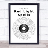Billy Ocean Red Light Spells Danger Vinyl Record Song Lyric Quote Print