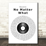 Boyzone No Matter What Vinyl Record Song Lyric Quote Print