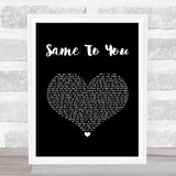 The Vamps Same To You Black Heart Song Lyric Print
