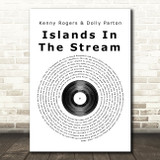 Kenny Rogers & Dolly Parton Islands In The Stream Vinyl Record Song Lyric Print