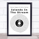 Kenny Rogers & Dolly Parton Islands In The Stream Vinyl Record Song Lyric Print