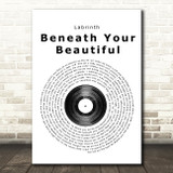Labrinth Beneath Your Beautiful Vinyl Record Song Lyric Quote Print