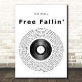 Tom Petty Free Fallin' Vinyl Record Song Lyric Quote Print
