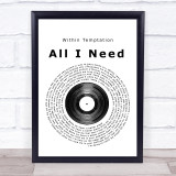 Within Temptation All I Need Vinyl Record Song Lyric Quote Print