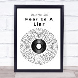 Zach Williams Fear Is A Liar Vinyl Record Song Lyric Quote Print