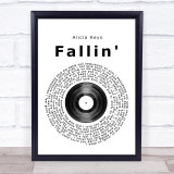 Alicia Keys Fallin' Vinyl Record Song Lyric Print