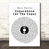 Barry Manilow Copacabana (At The Copa) Vinyl Record Song Lyric Print