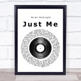 Brian McKnight Just Me Vinyl Record Song Lyric Print