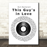 Burt Bacharach This Guy's in Love Vinyl Record Song Lyric Print
