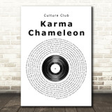 Culture Club Karma Chameleon Vinyl Record Song Lyric Print