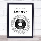 Dan Fogelberg Longer Vinyl Record Song Lyric Print