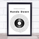 Dashboard Confessional Hands Down Vinyl Record Song Lyric Print