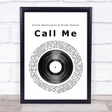 Dinah Washington & Brook Benton Call Me Vinyl Record Song Lyric Print