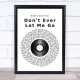 Eddie Cochran Don't Ever Let Me Go Vinyl Record Song Lyric Print