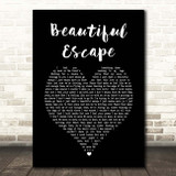 Tom Misch Beautiful Escape Black Heart Song Lyric Print