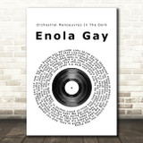 Orchestral Manoeuvres In The Dark Enola Gay Vinyl Record Song Lyric Print