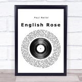 Paul Weller English Rose Vinyl Record Song Lyric Print