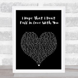 Tom Waits I Hope That I Don't Fall In Love With You Black Heart Song Lyric Print
