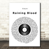 Slayer Raining Blood Vinyl Record Song Lyric Print